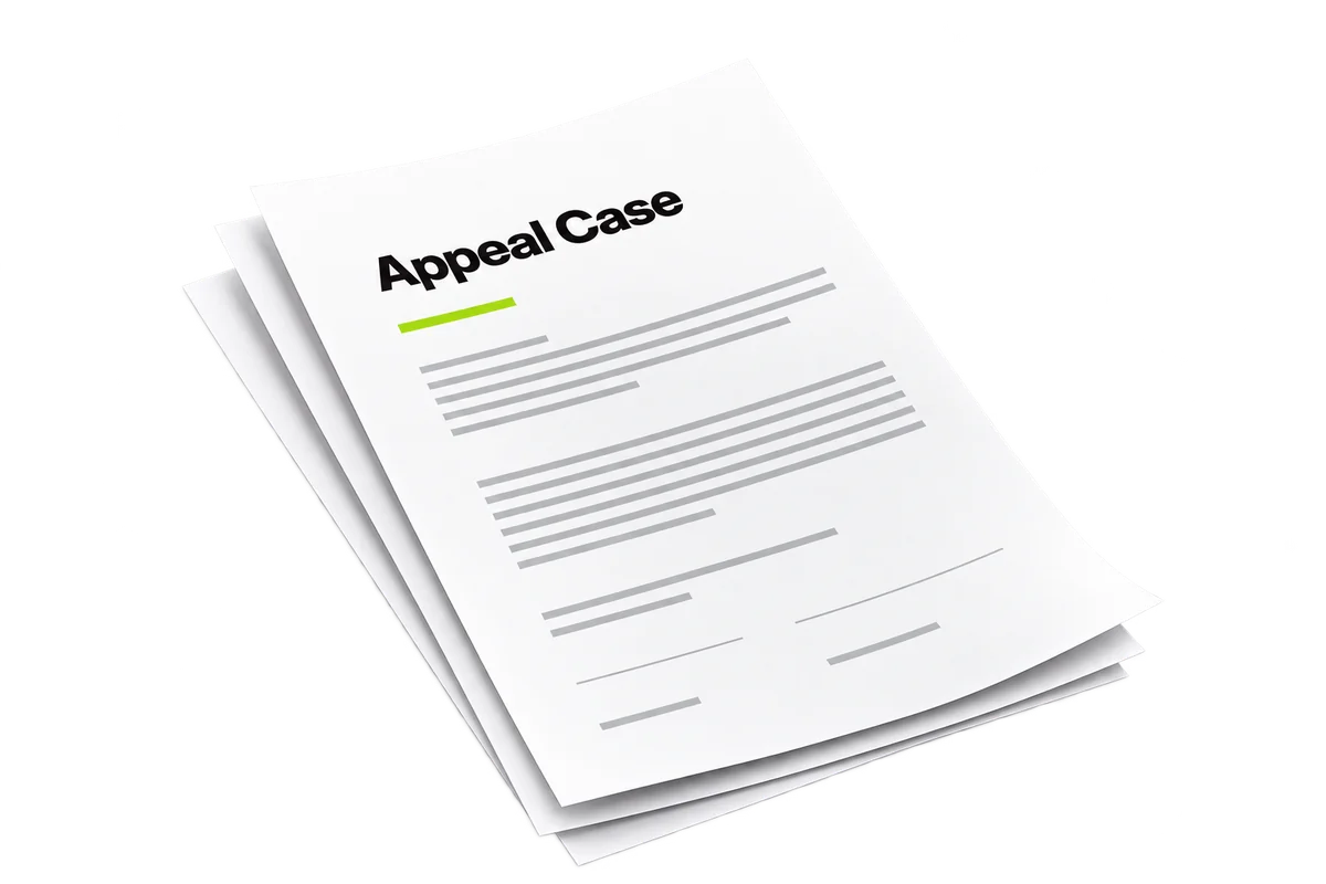 A prepared appeal case file