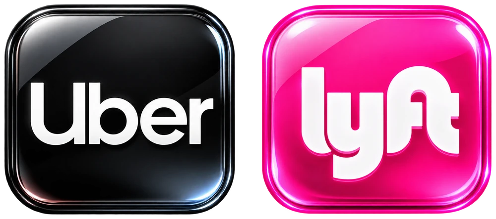 Uber and Lyft app icons